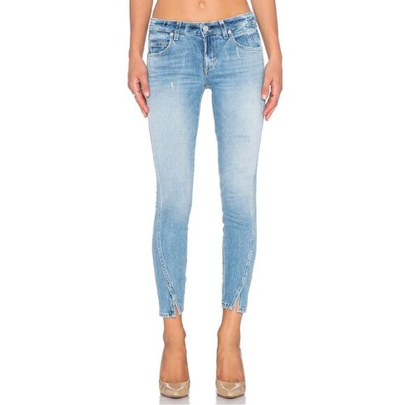 AMO Twist Crop Jeans in‎ Sweet Cheeks Wash Size 27 - Picture 1 of 13